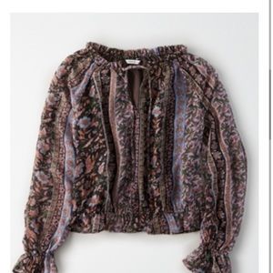 AE chiffon peasant top
